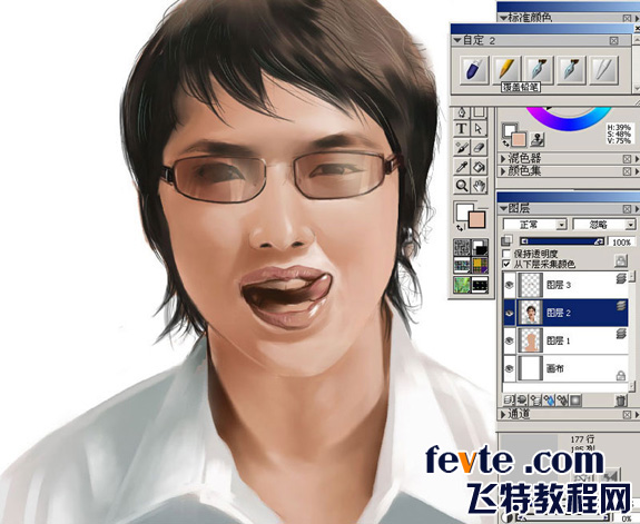 PAINTER绘制一个可爱的搞怪男生 我们 painter教程