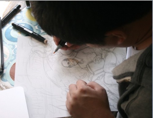 手绘插画过程 我们 painter教程