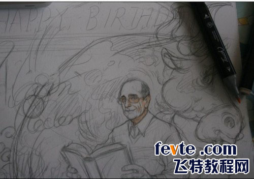 手绘插画过程 我们 painter教程
