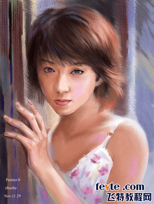 painter绘制粉彩效果女孩 我们 painter教程