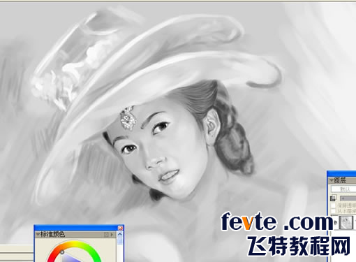 painter绘制漂亮的贵妇 我们 painter教程