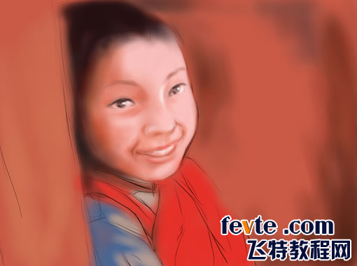 painter绘制可爱的藏族小男孩 我们 painter教程
