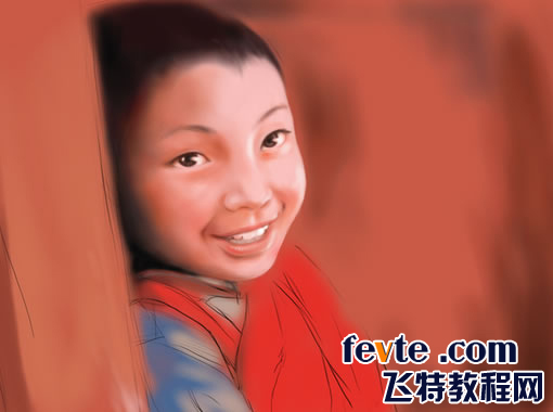 painter绘制可爱的藏族小男孩 我们 painter教程