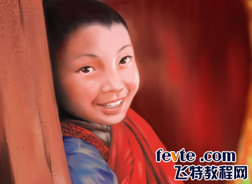 painter绘制可爱的藏族小男孩 我们 painter教程