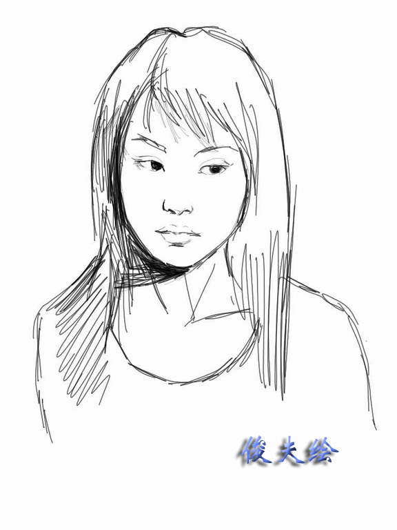女孩肖像写生 我们 painter教程