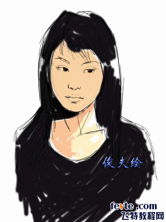 女孩肖像写生 我们 painter教程