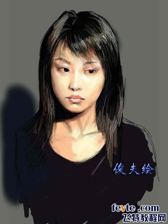 女孩肖像写生 我们 painter教程