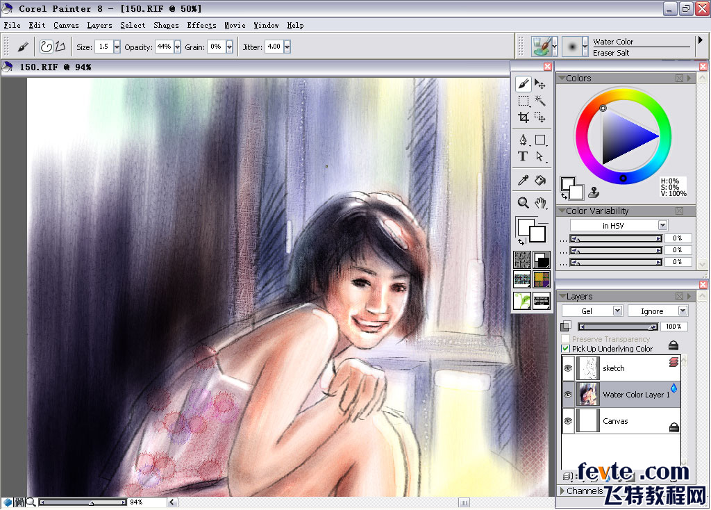painter water color(水彩)绘制朦胧女孩 我们 painter教程