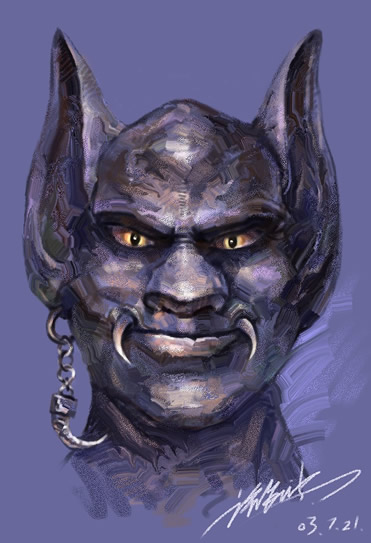 Painter Pastel（干画笔）绘制卡通魔王 我们 painter教程