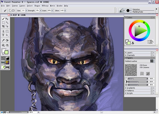 Painter Pastel（干画笔）绘制卡通魔王 我们 painter教程