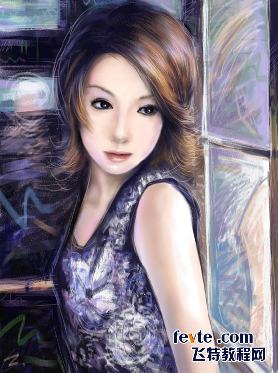 painter Charcoal（炭笔）绘制气质女孩 我们 painter教程
