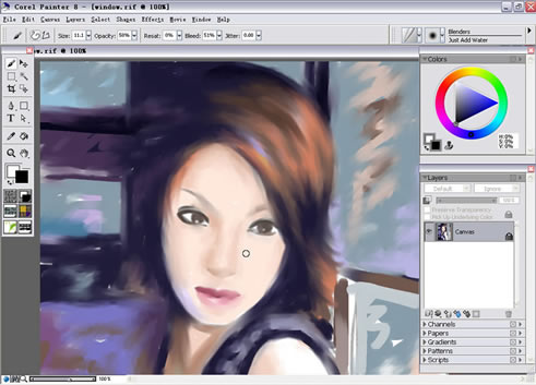 painter Charcoal（炭笔）绘制气质女孩 我们 painter教程