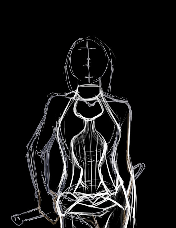 Painter绘制美女刺客 我们 painter教程