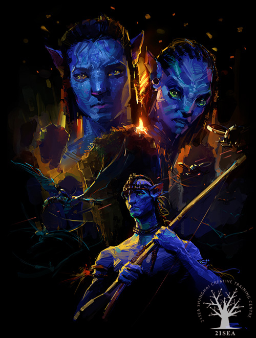 painter绘制油画风格阿凡达海报 我们 painter教程