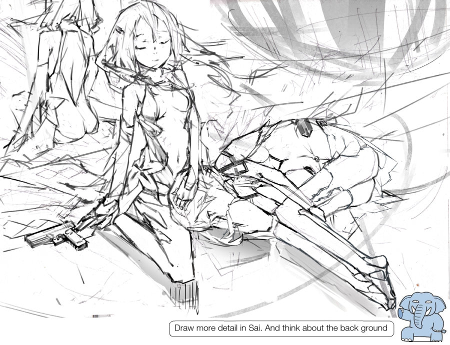 Mirror inori‘s 绘制流程 我们 painter教程