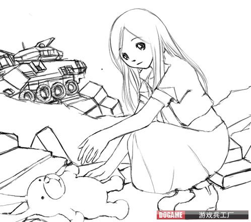 painter绘制悲伤的女孩 我们 painter教程