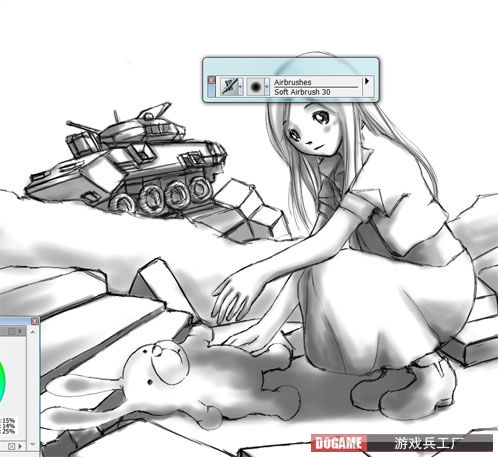 painter绘制悲伤的女孩 我们 painter教程